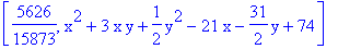 [5626/15873, x^2+3*x*y+1/2*y^2-21*x-31/2*y+74]